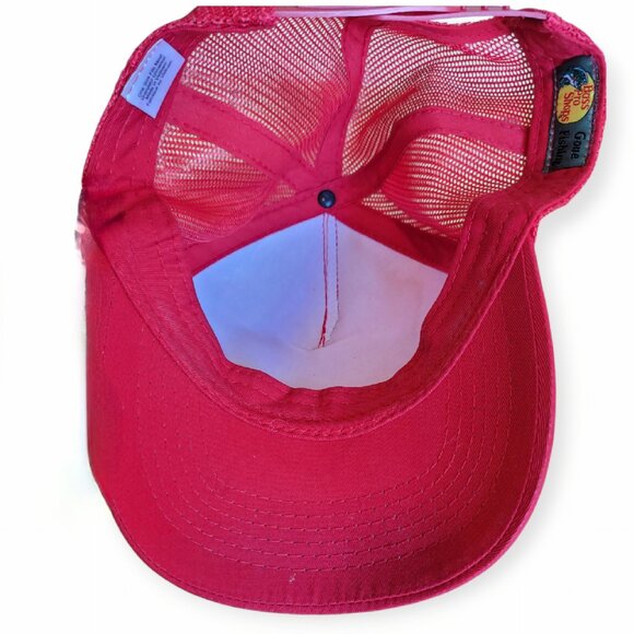 Bass Pro Red Trucker Hat Snapback Adjustable Fishing Outdoor Mesh One Size - Picture 5 of 5